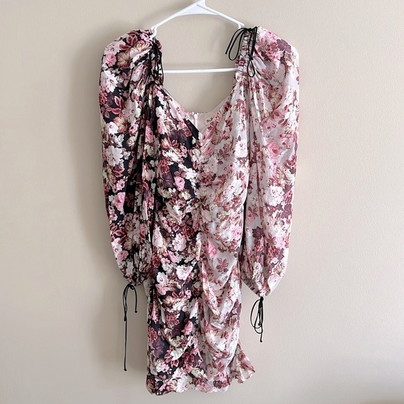 For Love and Lemons Houston Floral Ruched Mini Dress - Picture 8 of 16